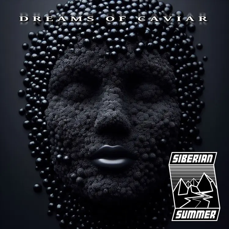 Dreams of Caviar single artwork: a face formed from black caviar pearls